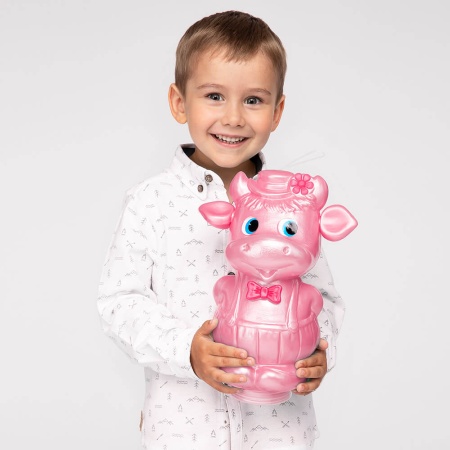 Новогодняя упаковка «Весёлый бычок» (розовый) ПБ-01р